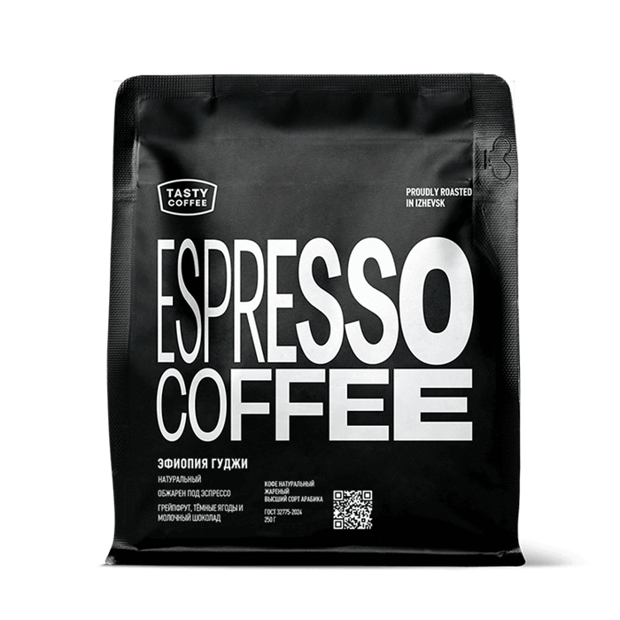 Tasty Coffee Эфиопия Гуджи 250 г, вакуумная упаковка 006251 - фото 6048