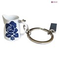 Брелок для ключей, Питчер белый с цветком 002390